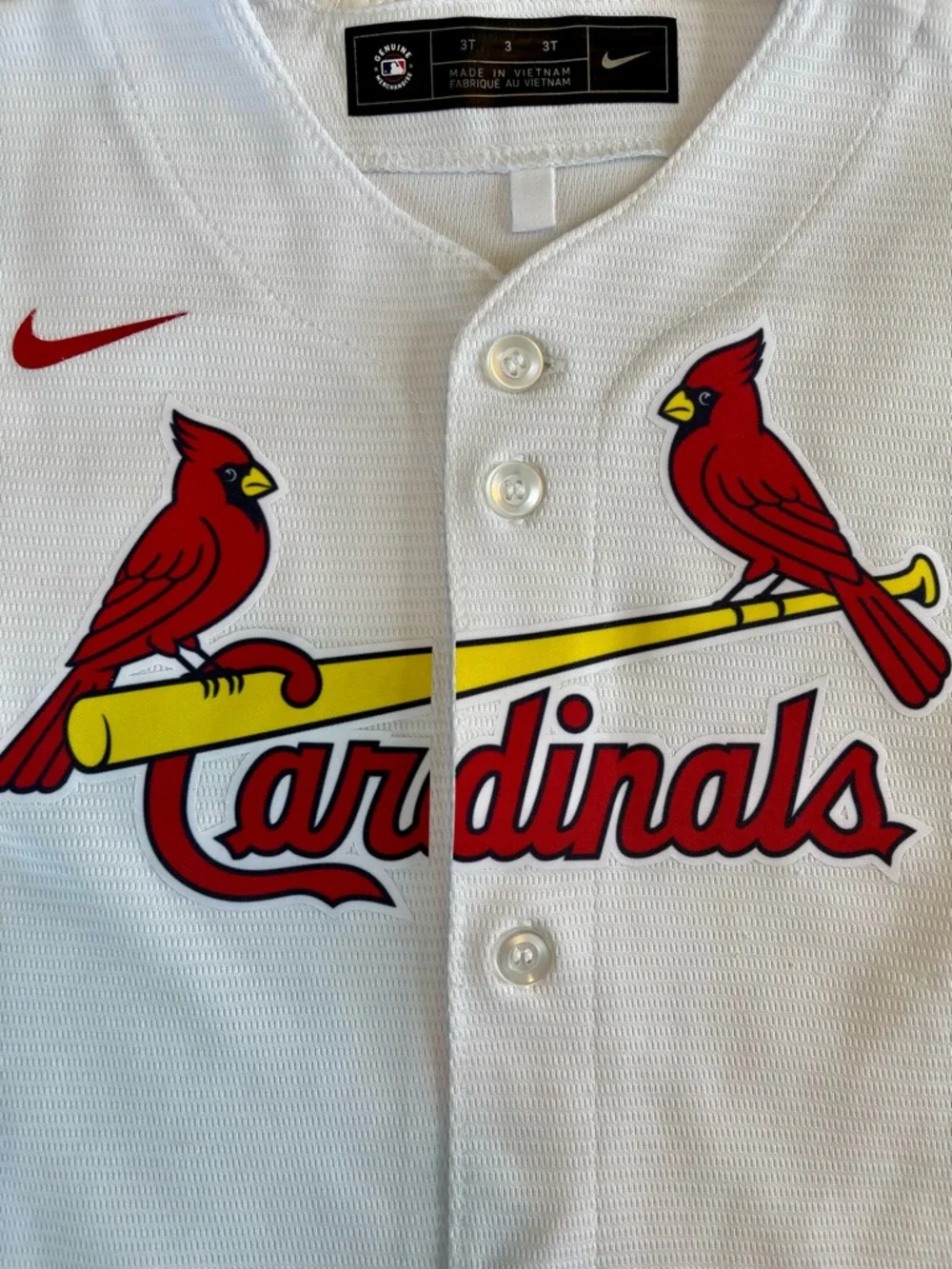 St Louis Cardinals Nike Toddler White Home
Baseball Jersey Size 3T - Picture 2 of 5